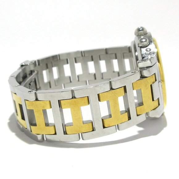 Auth HERMES Clipper Chronograph CL1.320 1****** Silver Gold Unisex Wrist Watch - Picture 3 of 12